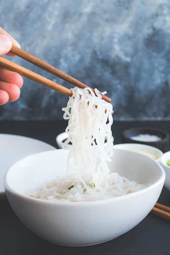 Keto Noodles with Vegetable Side